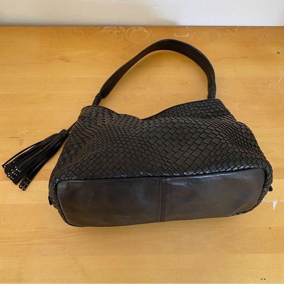 Black Woven Bag Massimo Dutti Large Leather Purse Tassel - Picture 6 of 10